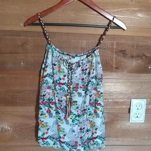Floral Tank Top Size L/XL Colorful
